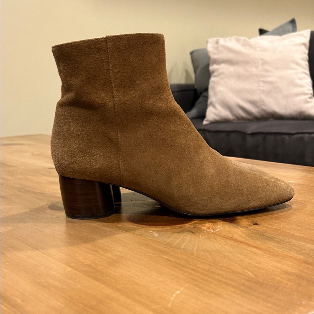 Massimo Dutti Tan Suede Ankle Boots